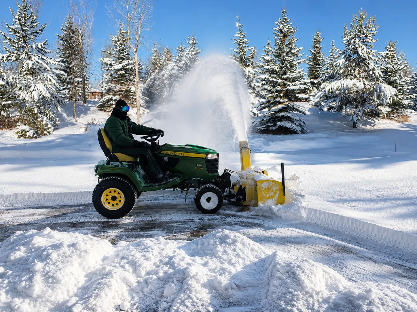 Fresh snowfall on a Calgary property before clearing